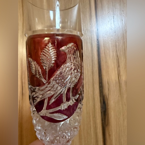 Hofbauer Byrdes Collection The Ruby Decanter & glasses Ruby Red & Clear Crystal - Picture 4 of 5